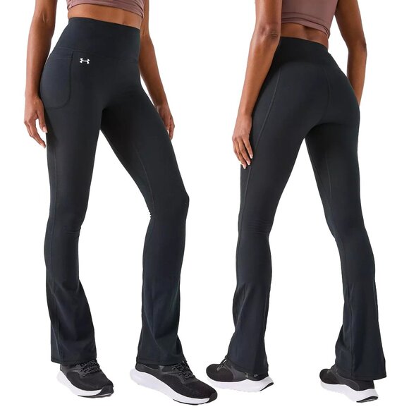 Under Armour Pants Womens Size S Black Training Motion Flare Pocket Pull On - Picture 1 of 12